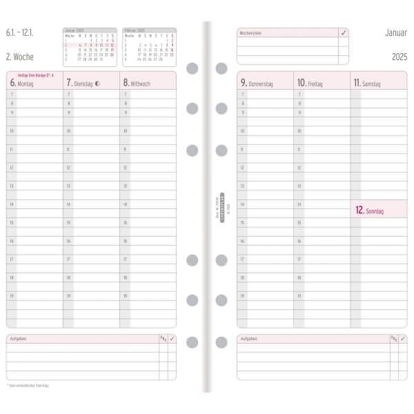 CHRONOPLAN Kalendereinlage Wochenplan Midi 2025