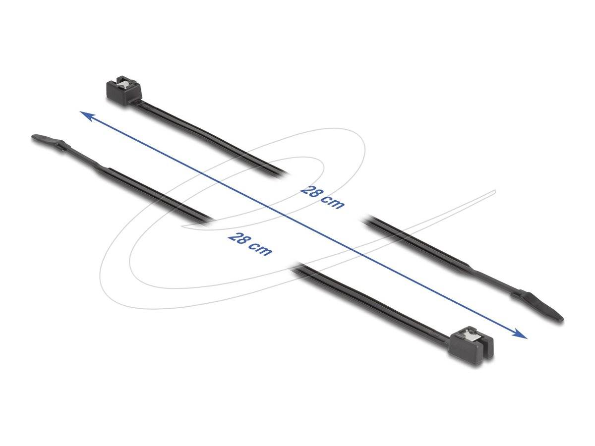 Delock Kabelbinder selbstschneidend L 280 x B 4,8 mm 50 Stück schwarz