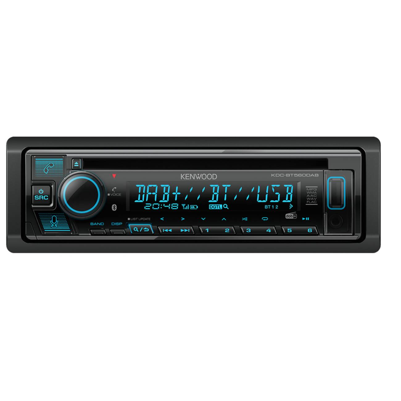 Kenwood KDC-BT560DAB Autoradio Anschluss für Lenkradfernbedienung, Bluetooth®-Freisprecheinrichtung, DAB+ Tuner
