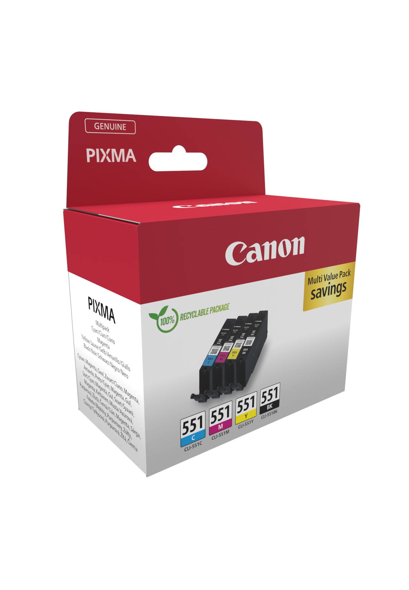 Canon CLI-551 Ink Cartridge C/M/Y/BK MultiPack - Tintenpatrone