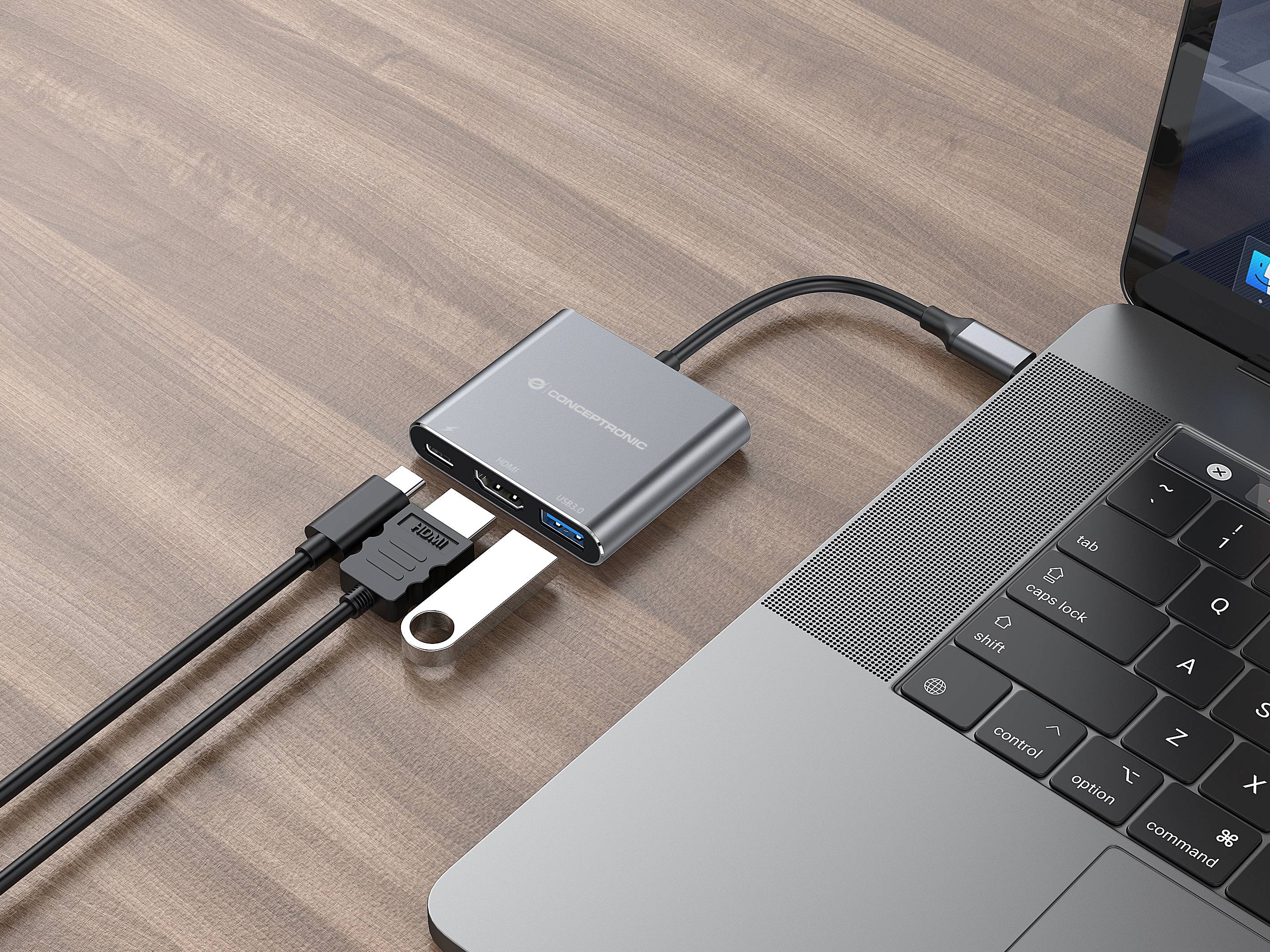 Conceptronic DONN18G - Dockingstation - USB-C 3.2 Gen 1