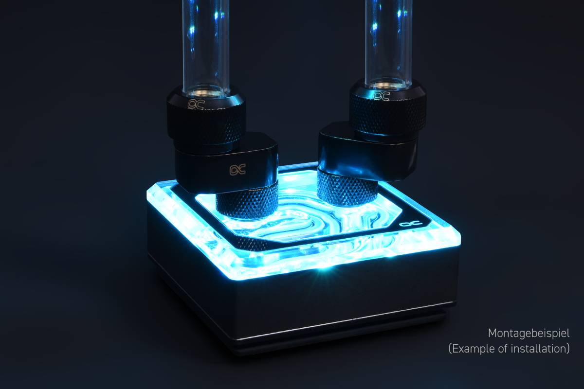 Alphacool Eiszapfen 8mm Versatzstück drehbar G1/4 AG auf G1/4 IG - black, Schlauchanschluss, Schwarz, 1/4 Zoll, 22,5 mm,