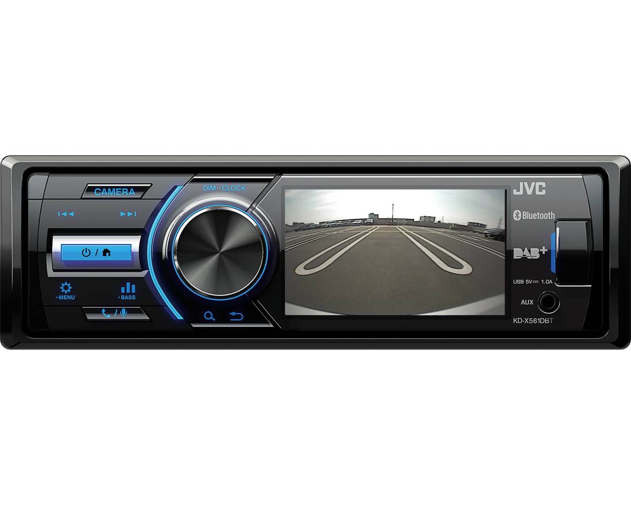 JVC KD-X561DBT, Schwarz, Blau, 1 DIN, 180 W, 16 W, AAC, FLAC, MP3, WMA, BMP, JPEG, PNG