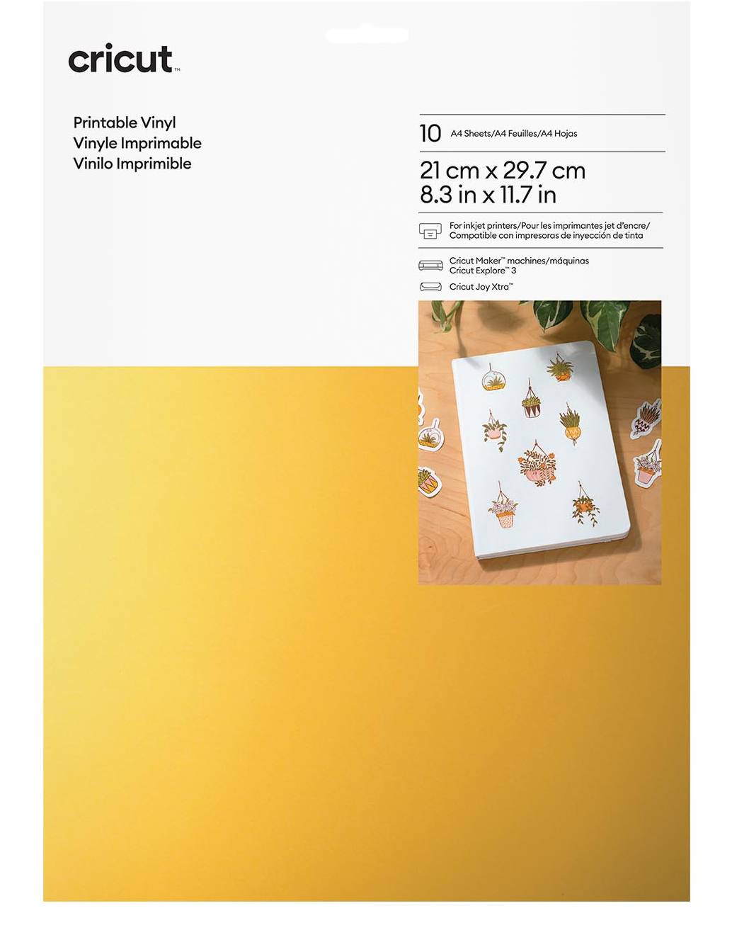 bedruckbare Aufkleberfolie für Schneideplotter 21 cm x 29,7 cm gold