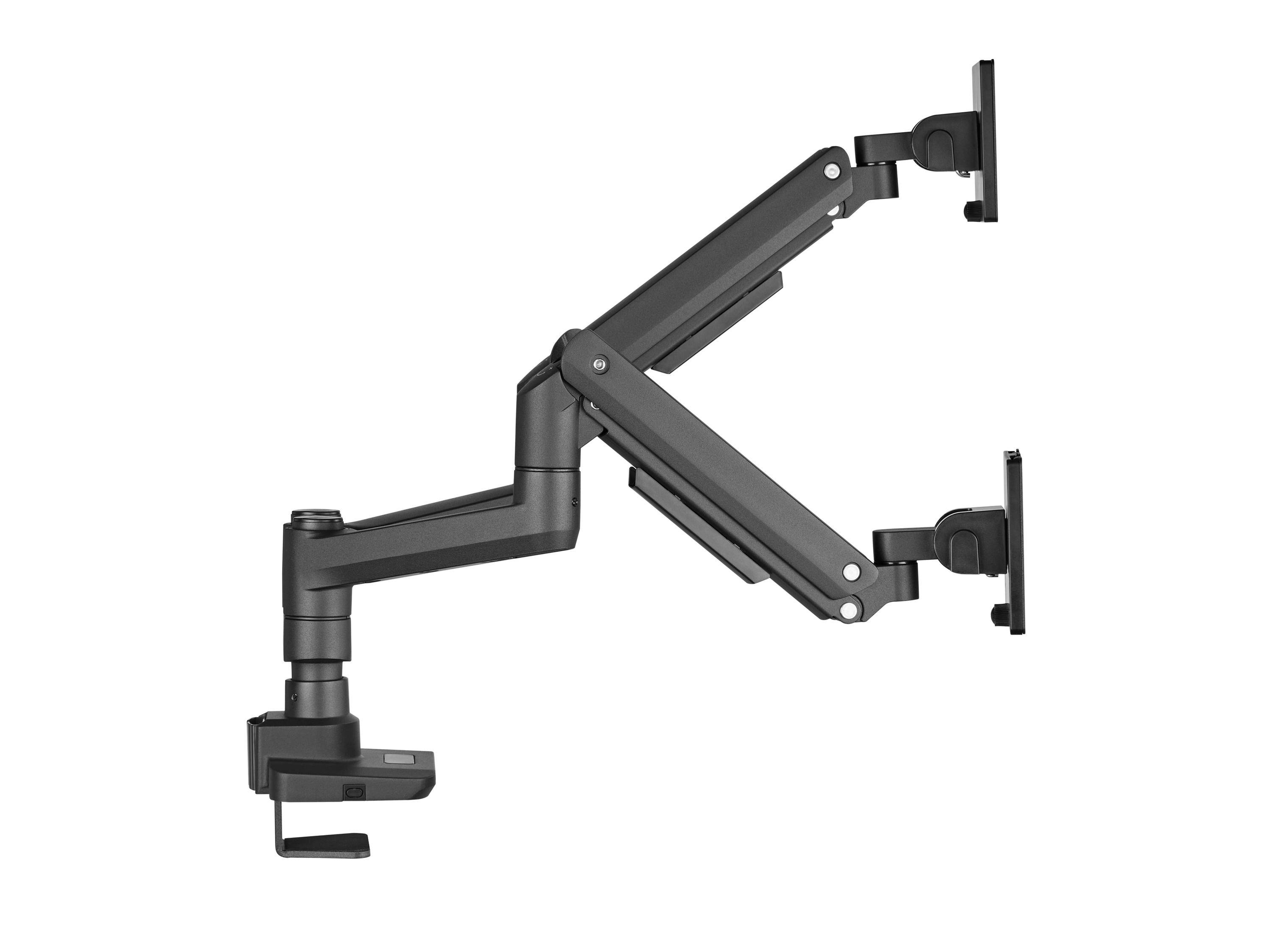 17"-35" Schwerlast-Doppelmonitor-Schreibtischhalterung, Schwarz, Klemme/Durchfüh