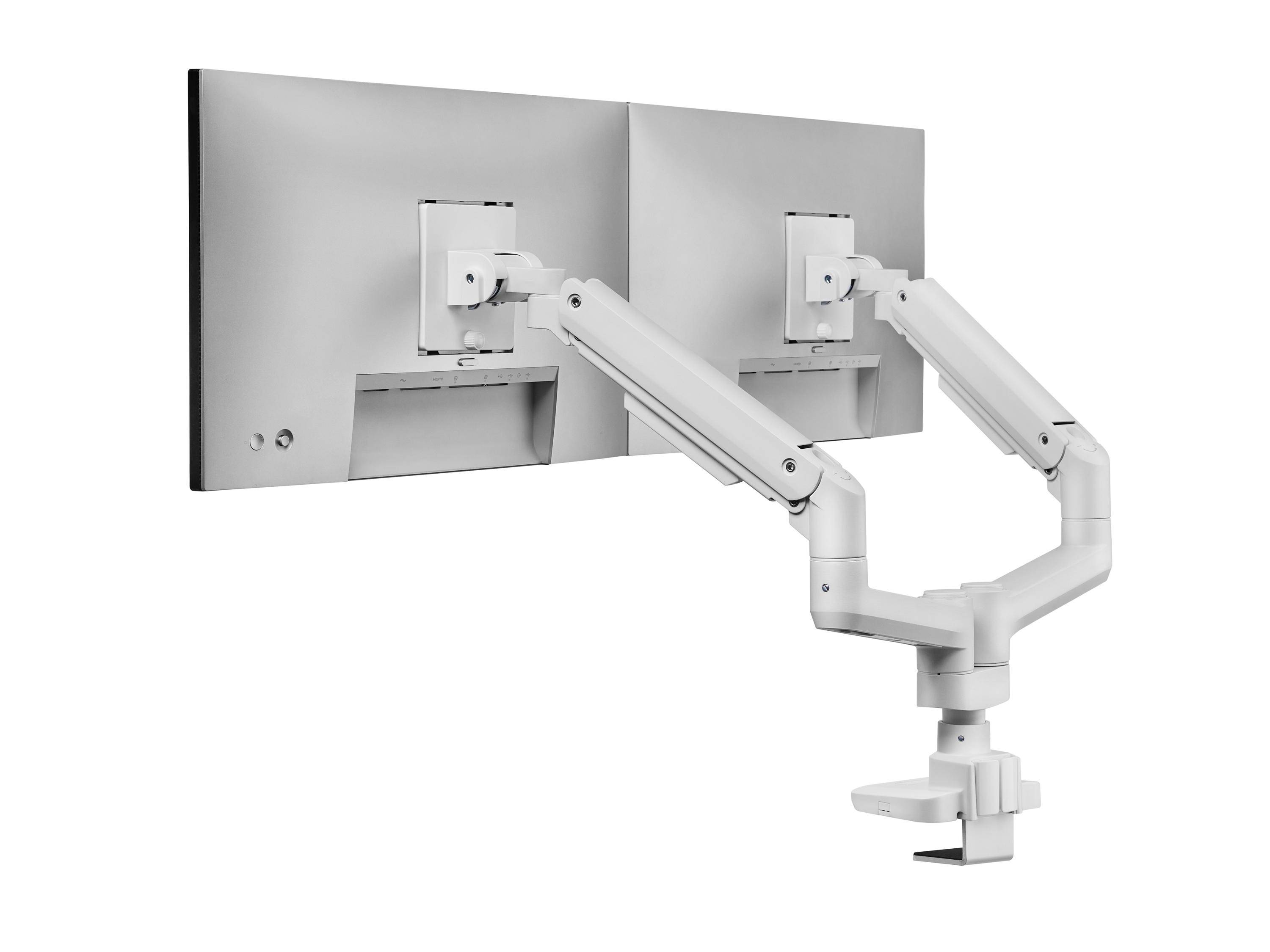17"-35" Schwerlast-Doppelmonitor-Schreibtischhalterung, Schwarz, Klemme/Durchfüh