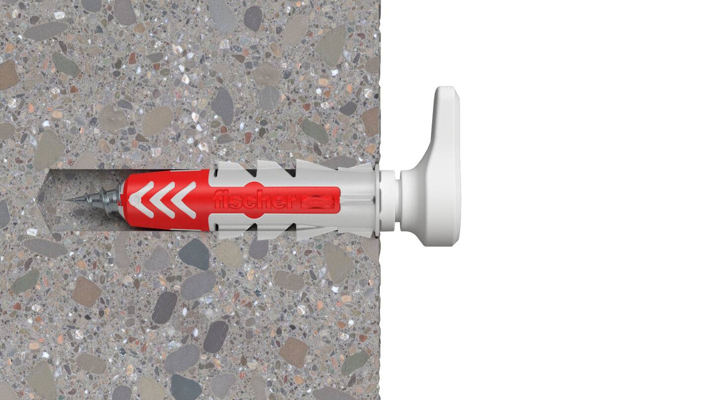 Fischer 564169, Schraubhaken & Dübelsatz, Autoklaven-Porenbeton, Mauerziegel, Beton, Gipsfaserplatten, Gipskarton, Kunst