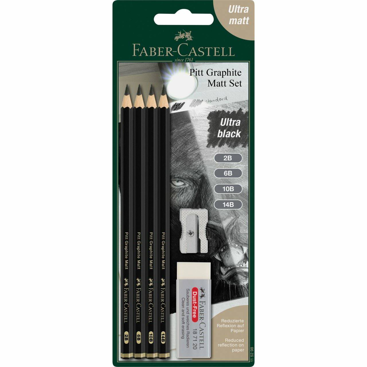 FABER-CASTELL 115298, Multi, Schwarz, Sichtverpackung, 4 Stück(e)