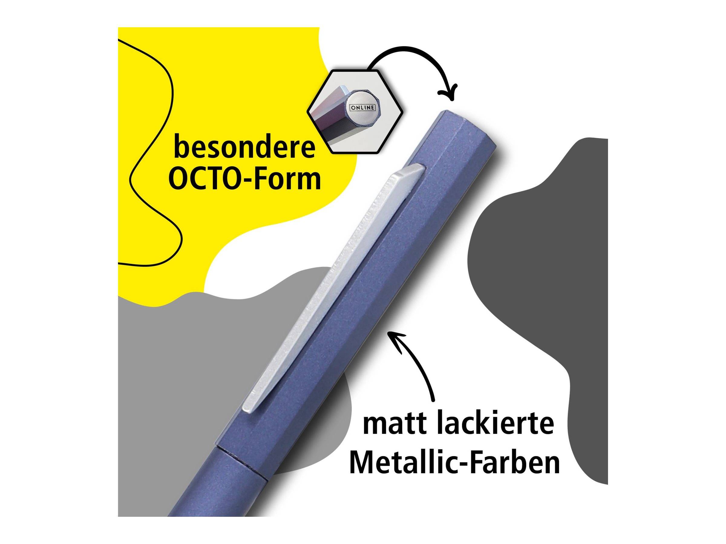 ONLINE - Kugelschreiber Octopen schwarz Schreibfarbe blau 1 St.