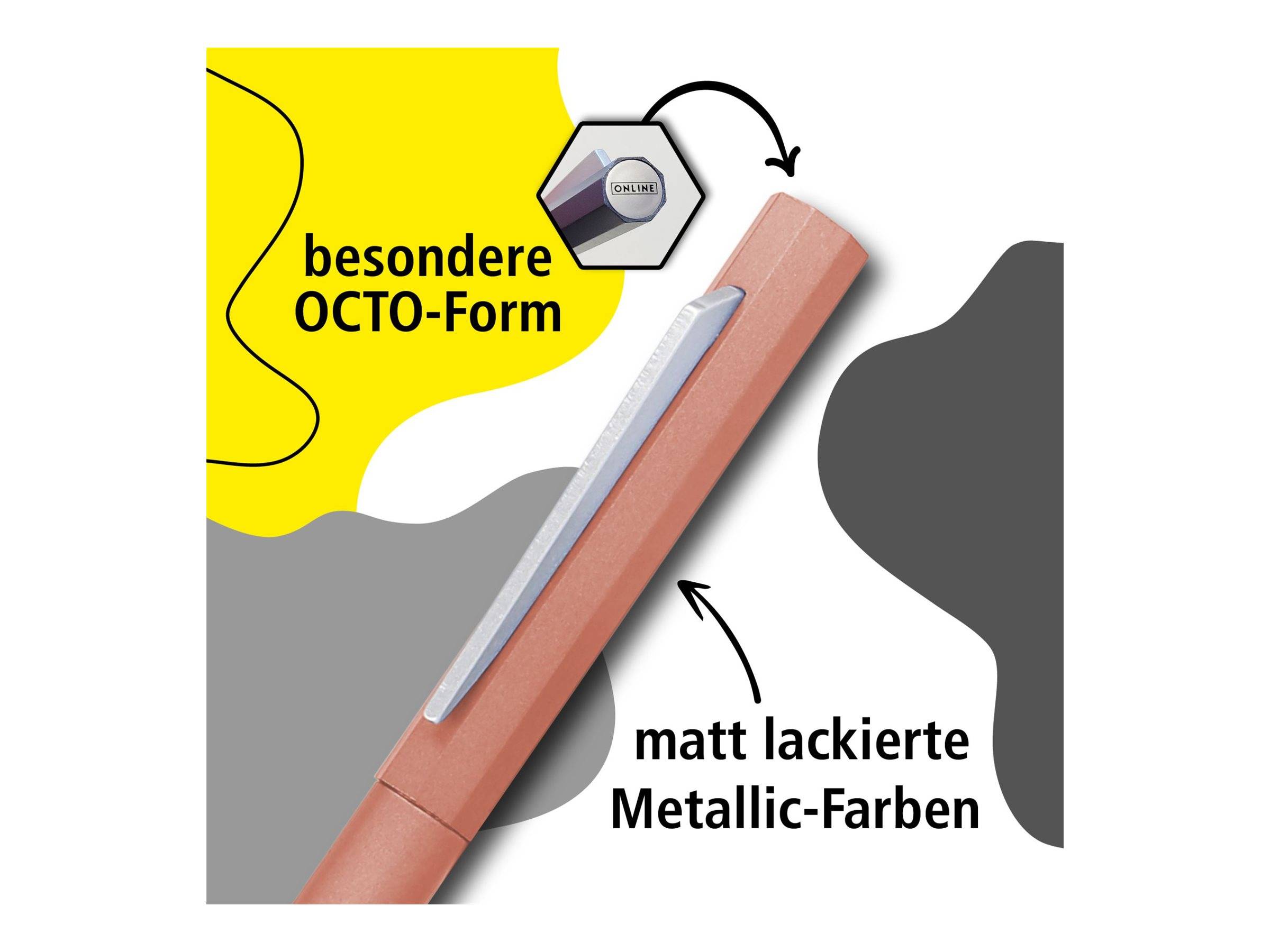 ONLINE - Kugelschreiber Octopen rose Schreibfarbe blau 1 St.