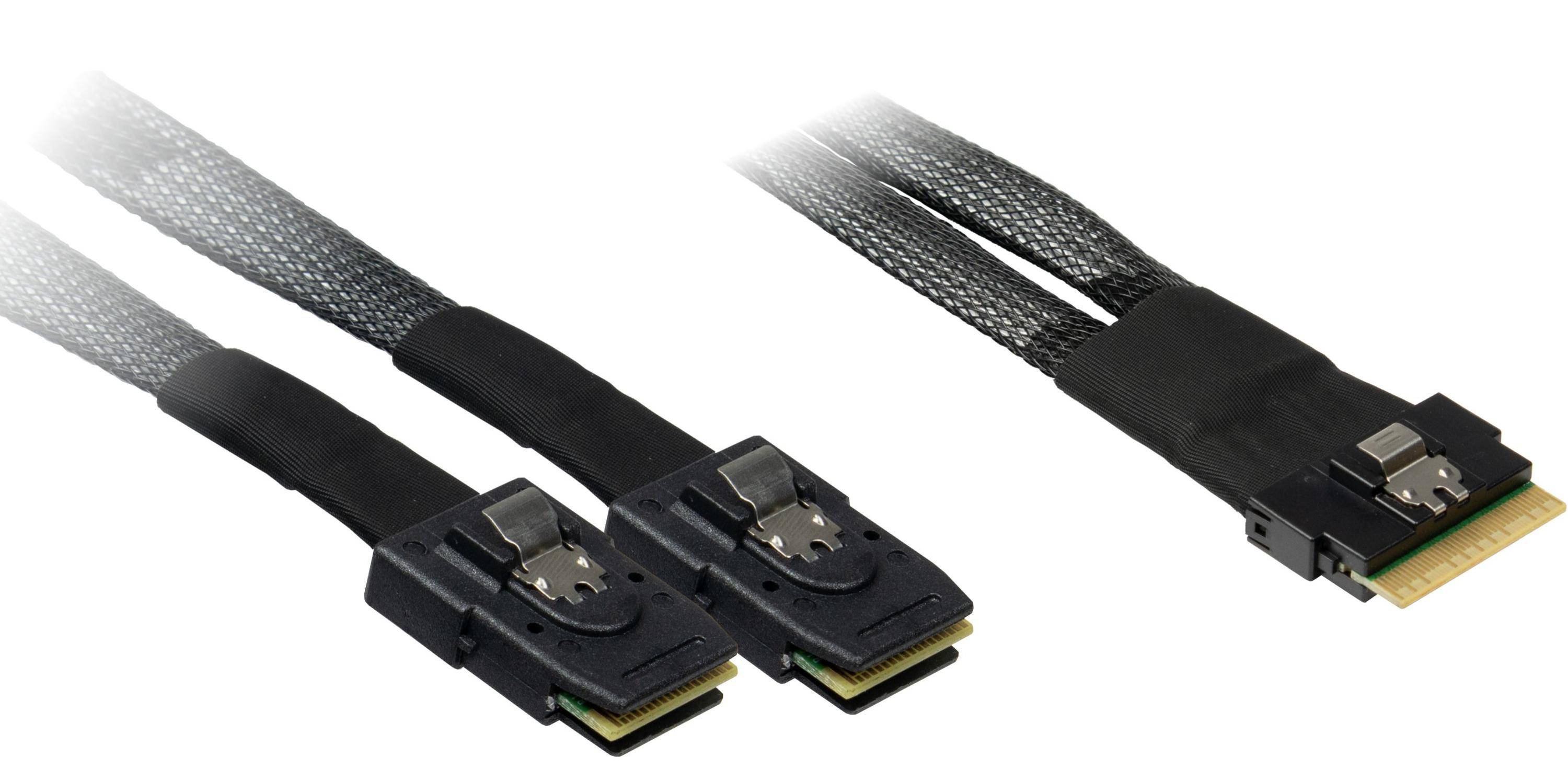 Inter-Tech Internes SAS-Kabel - SAS 24Gbit/s - 8i Slim SAS (SFF-8654)