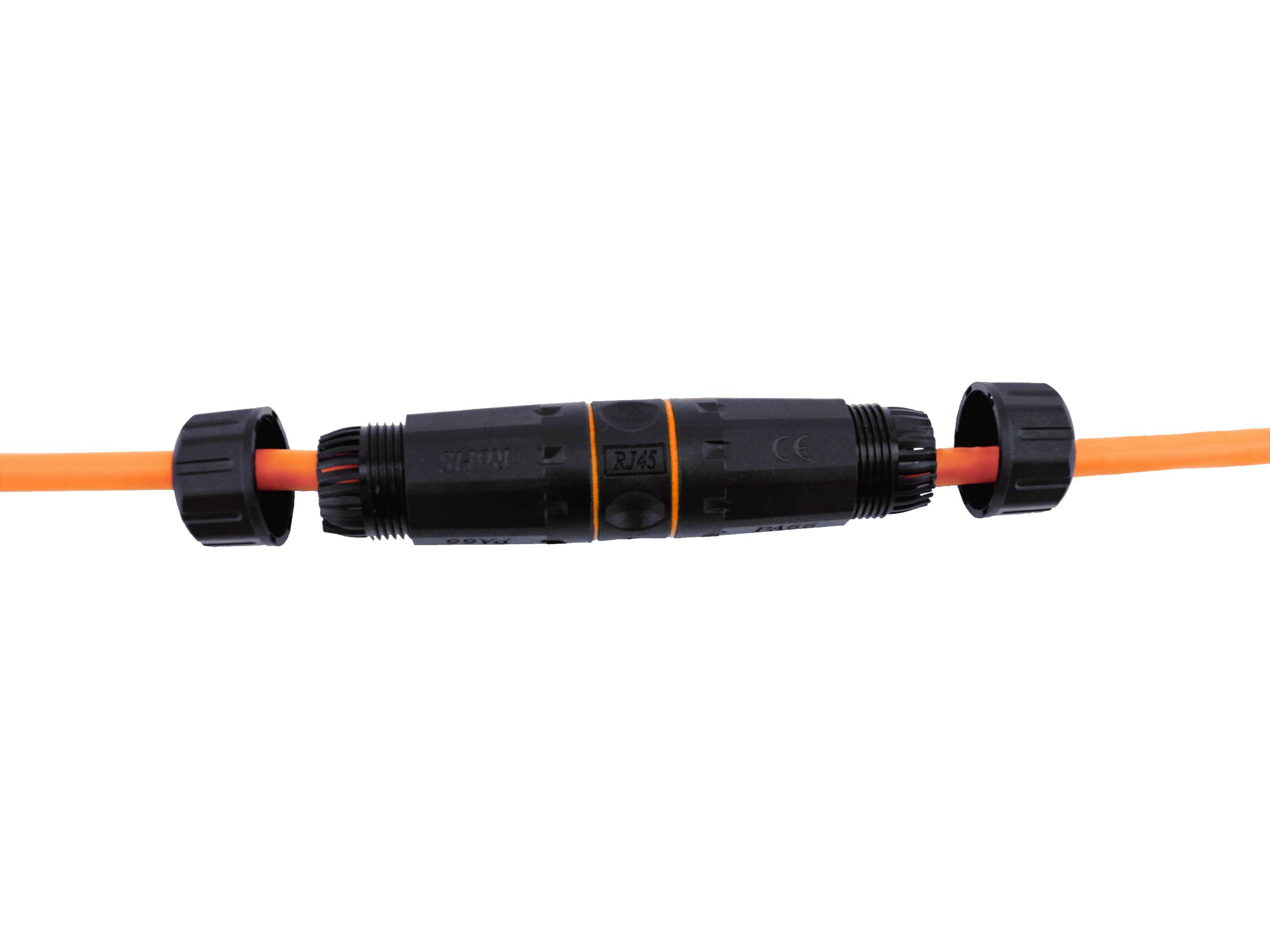 Equip Cat.6 Outdoor RJ45 Inline-Koppler - RJ-45 - RJ-45 - Schwarz - Orange - Kab
