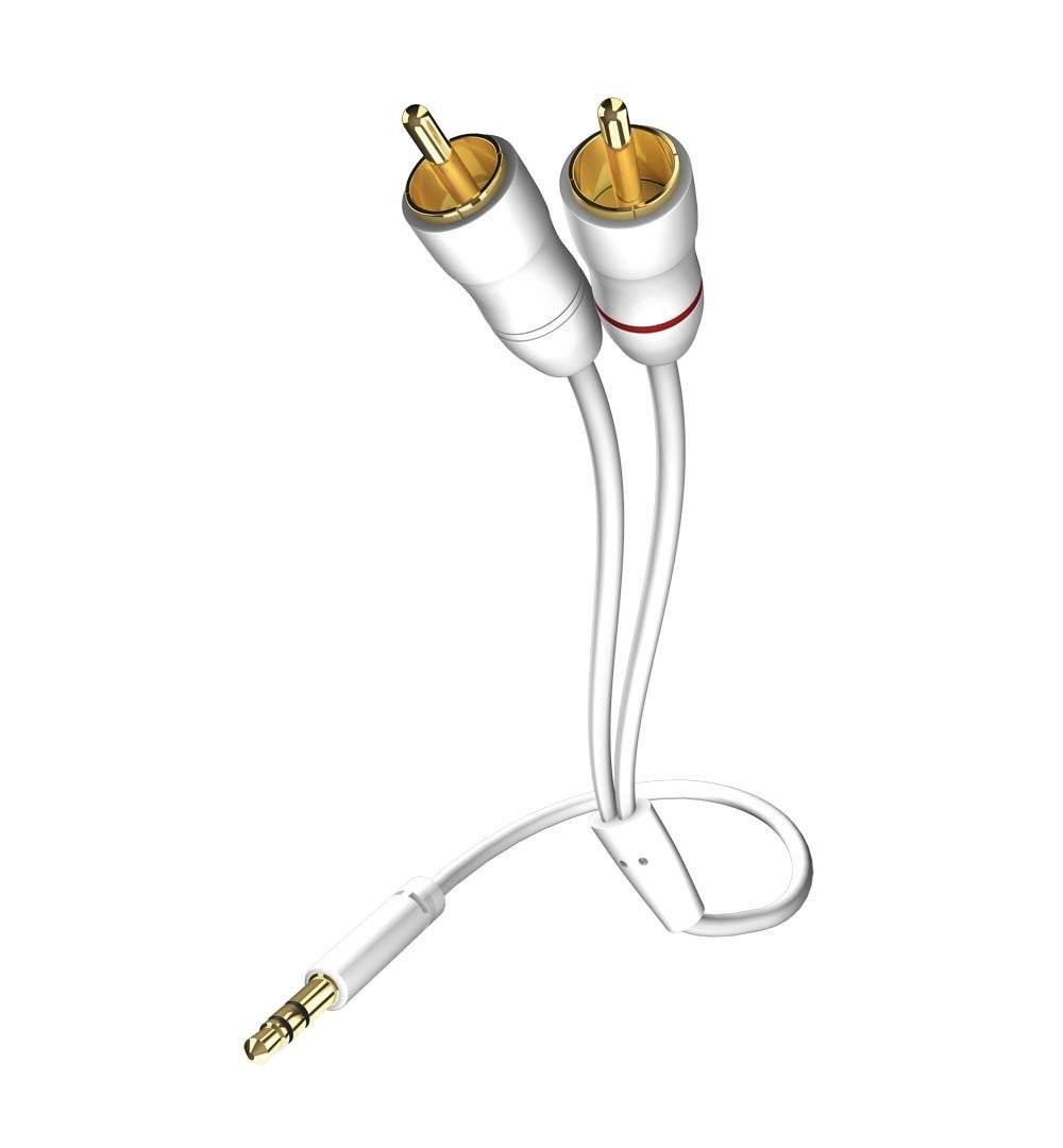 in-akustik 00310005, 3.5mm, 2 x RCA, Kupfer, 5 m, Weiß