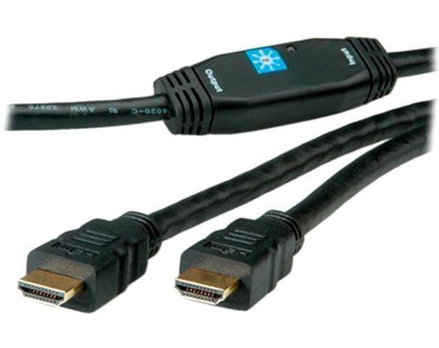 High Speed HDMI Kabel mit Ethernet, mit Verstärker, 25m, schwarz