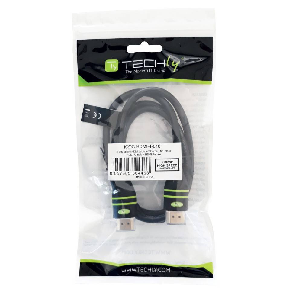 TECHly HDMI Anschlusskabel 5.00 m Schwarz ICOC-HDMI-4-050