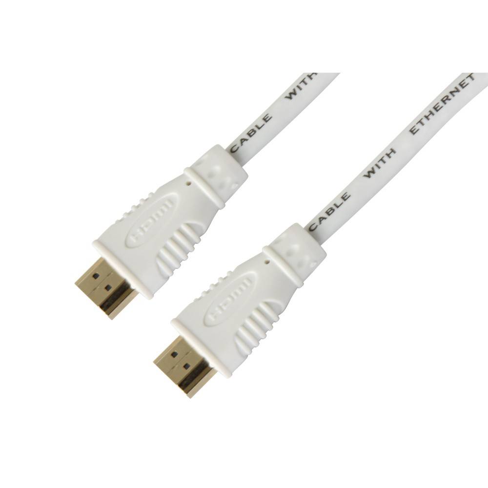 TECHly - Highspeed - HDMI-Kabel mit Ethernet - HDMI männlich zu HDMI männlich - 5 m - weiß - bi-direktional, unterstützt