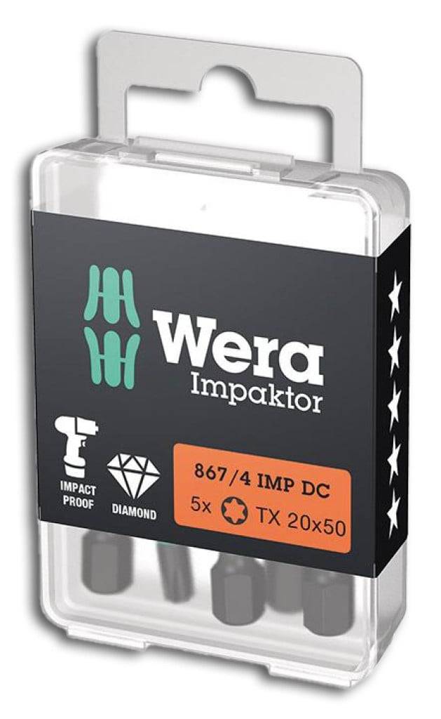 WERA Bit Impaktor 1/4" DIN3126 E6,3 a 5 STK T20x50mm