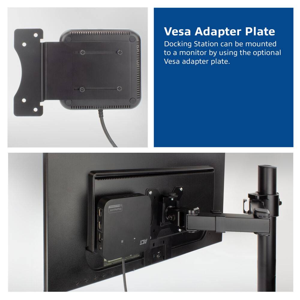 ACT AC7151 VESA-Adapterplatte | VESA 75 x 75 - VESA 100 x 100 | Für Dockingstation AC7150 | Schwarz
