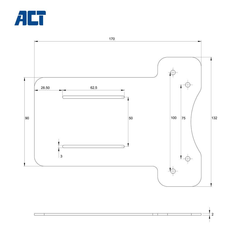 ACT AC7151 VESA-Adapterplatte | VESA 75 x 75 - VESA 100 x 100 | Für Dockingstation AC7150 | Schwarz