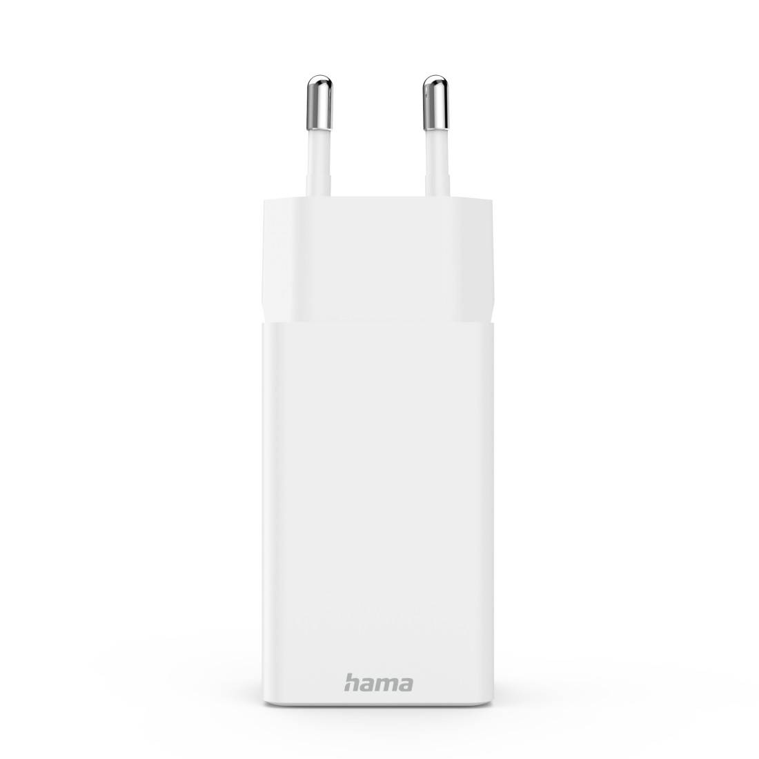 hama 00201995 Schnellladegerät, GaN, 1x USB-C, 2x USB-A, Mini-Ladegerät, PD, 45 W, Weiß
