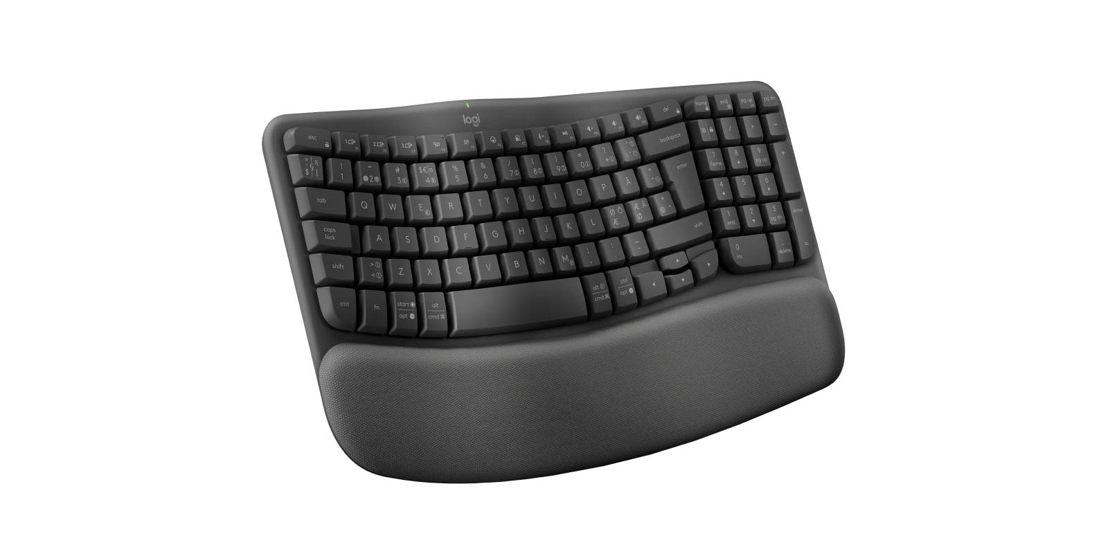 Logitech Wave Keys, Volle Groeße (100%), RF Wireless + Bluetooth, Membran Key Switch, QWERTY, Graphit