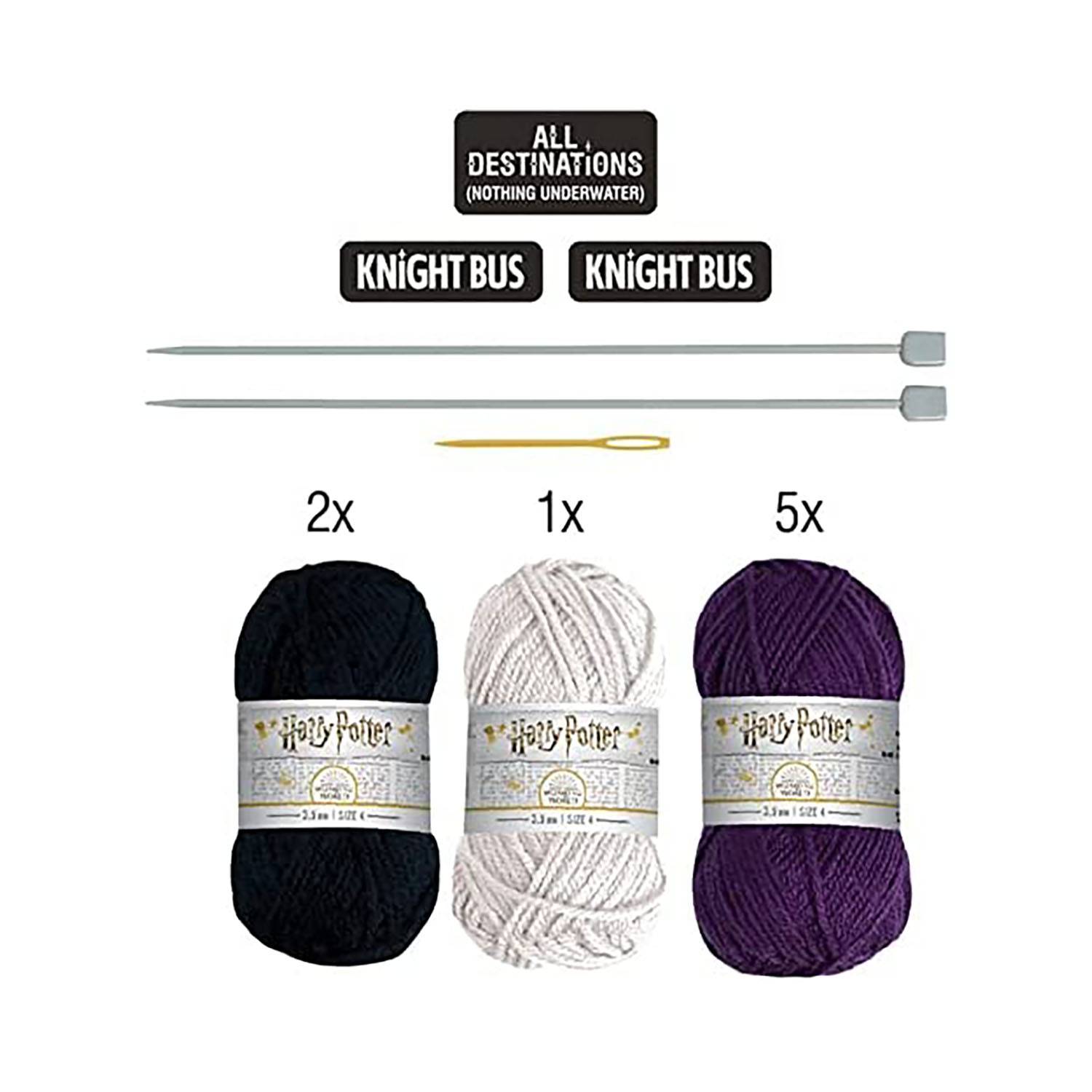 ThumbsUp! Harry Potter Strick-Set Türstopper Bus lila