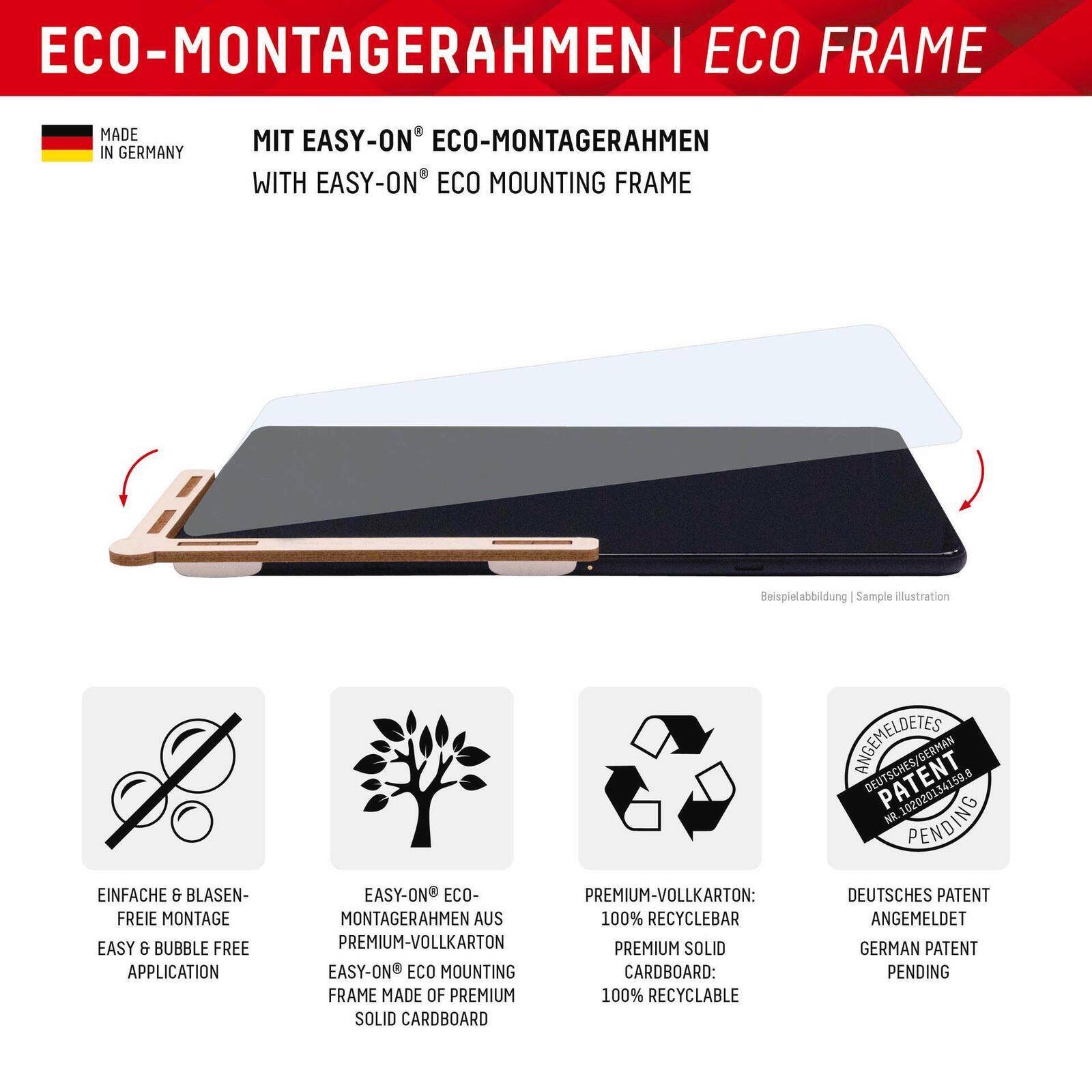 Displex Tablet Glass (9H) für Samsung Galaxy Tab A9, Eco-Montagerahmen L-Form, unzerbrechlich, Klare Bildschirmschutzfol