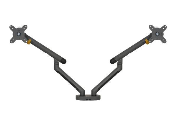 Bakker Flexible Dual - Befestigungskit - einstellbarer Doppelarm - für 2 Monitore - Aluminium, Stahl, ABS-Kunststoff, th