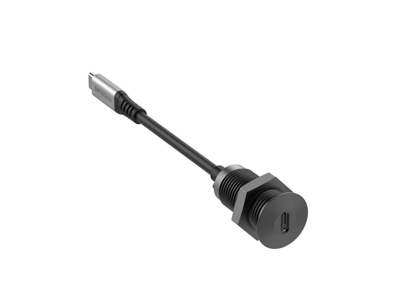 Vivolink USB-C Desk socket black with 0,3m cable