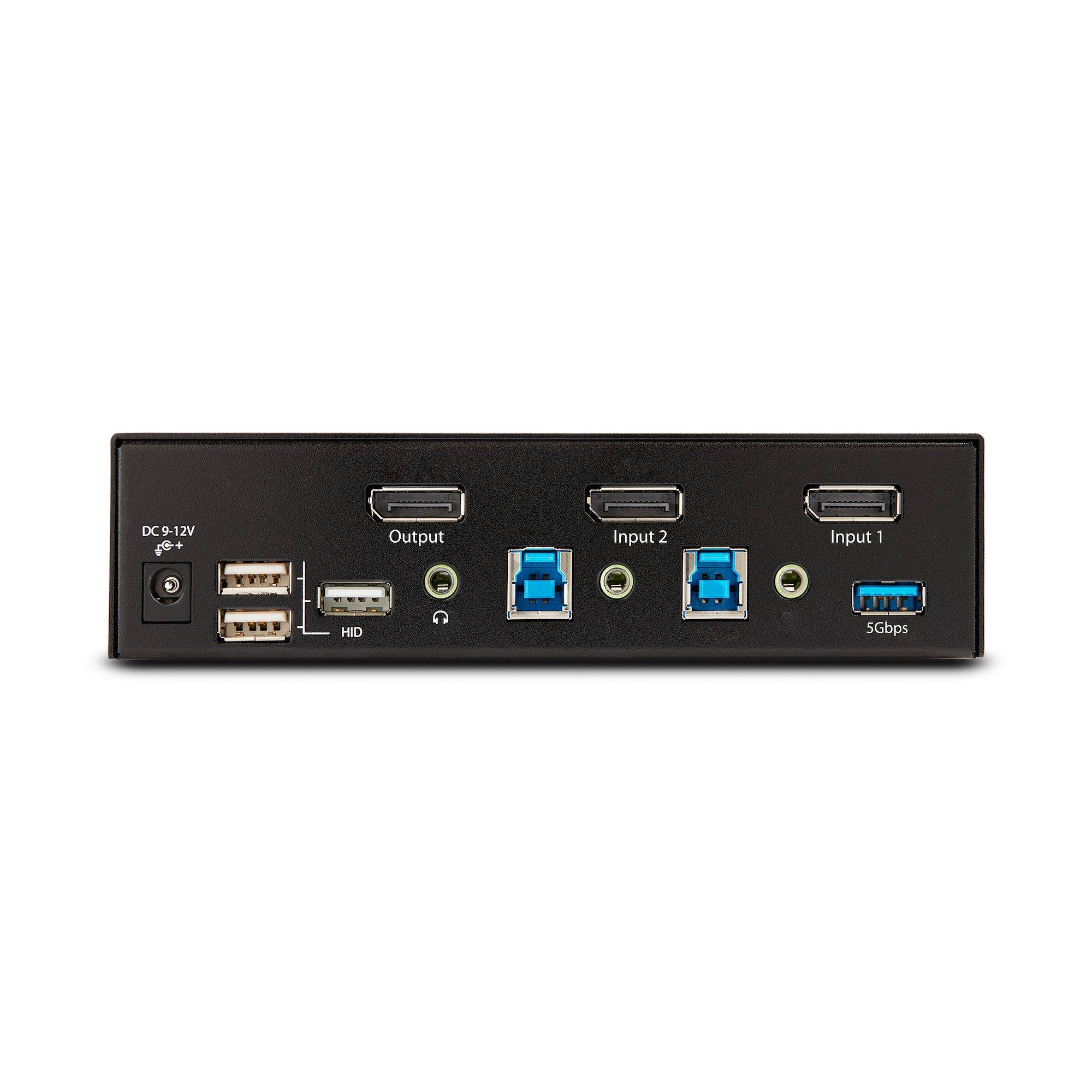 StarTech.com 2-Port DisplayPort KVM Switch, 8K 60Hz / 4K 144Hz, Single Display, DP 1.4, 2x USB 3.0 Ports, 4x USB 2.0 HID