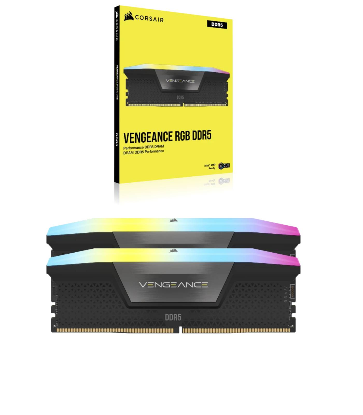 Corsair Vengeance RGB CMH96GX5M2B6600C32, 96 GB, 2 x 48 GB, DDR5, 4800 MHz, 288-pin DIMM