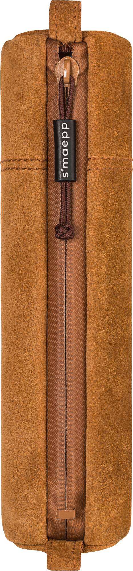 Brunnen Schlampermäppchen s'maepp S 20 x 4,5 cm braun, Weiches Federmäppchen, Wildleder, Braun,