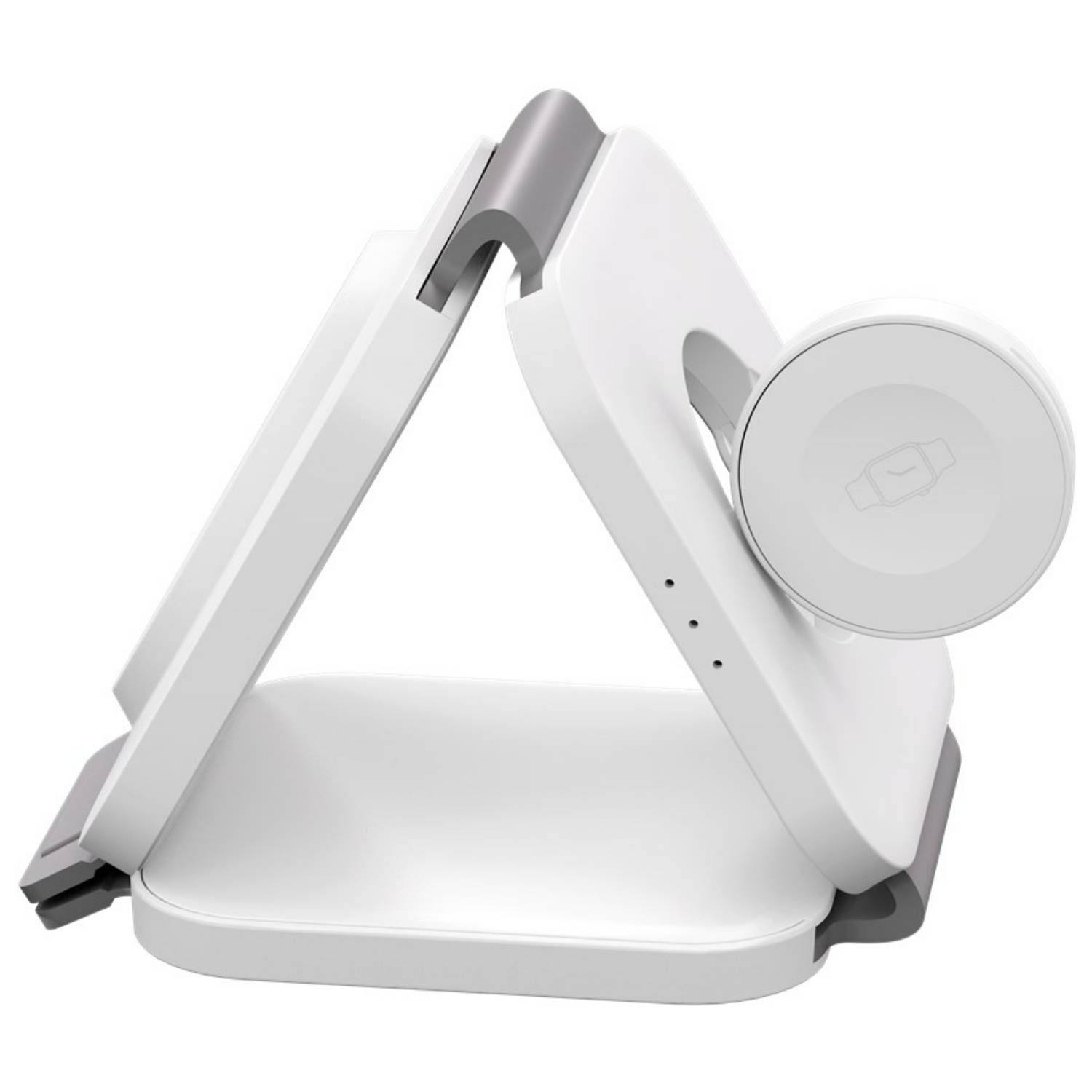 Goobay Kabelloses 3in1-Ladegerät, faltbar, 15 W lädt drahtlos bis zu 3 Geräte gleichzeitig
