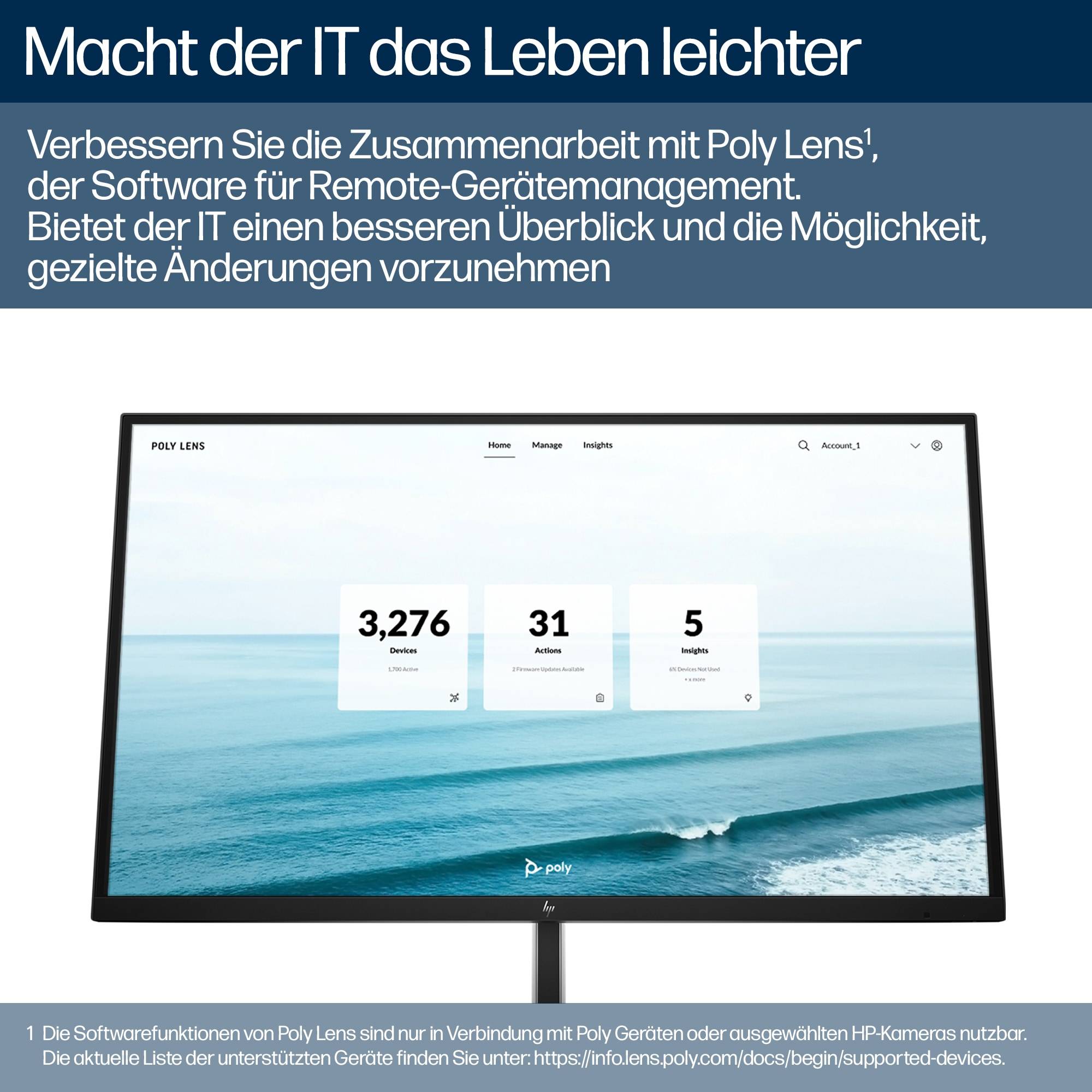 HP - Poly Studio E60 - Konferenzkamera - PTZ - Farbe - 2 x 8 MP - 3840 x 2160 - 4K UHD (3840 x 2160)