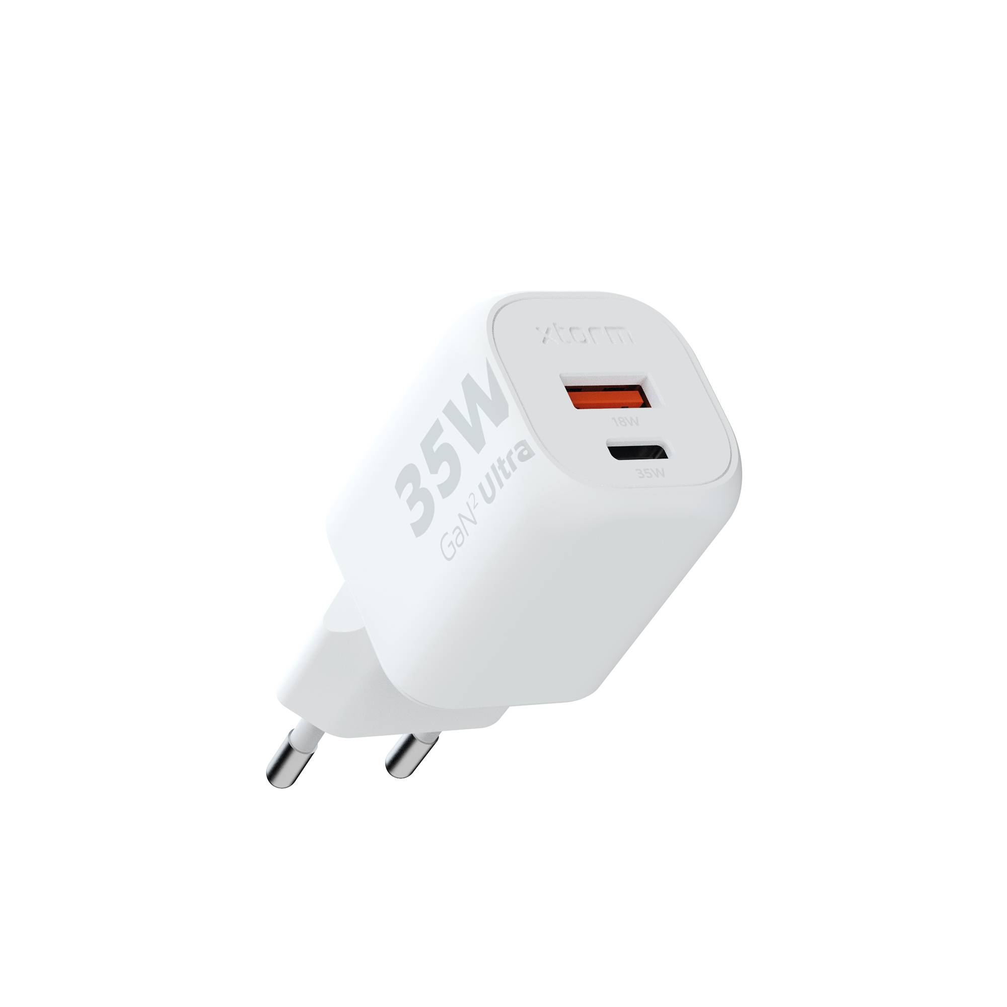 Xtorm XEC035 - Netzteil - GaN2 Ultra - 35 Watt - PD, QC 3.0 - 2 Ausgabeanschlussstellen (USB, 24 pin USB-C)
