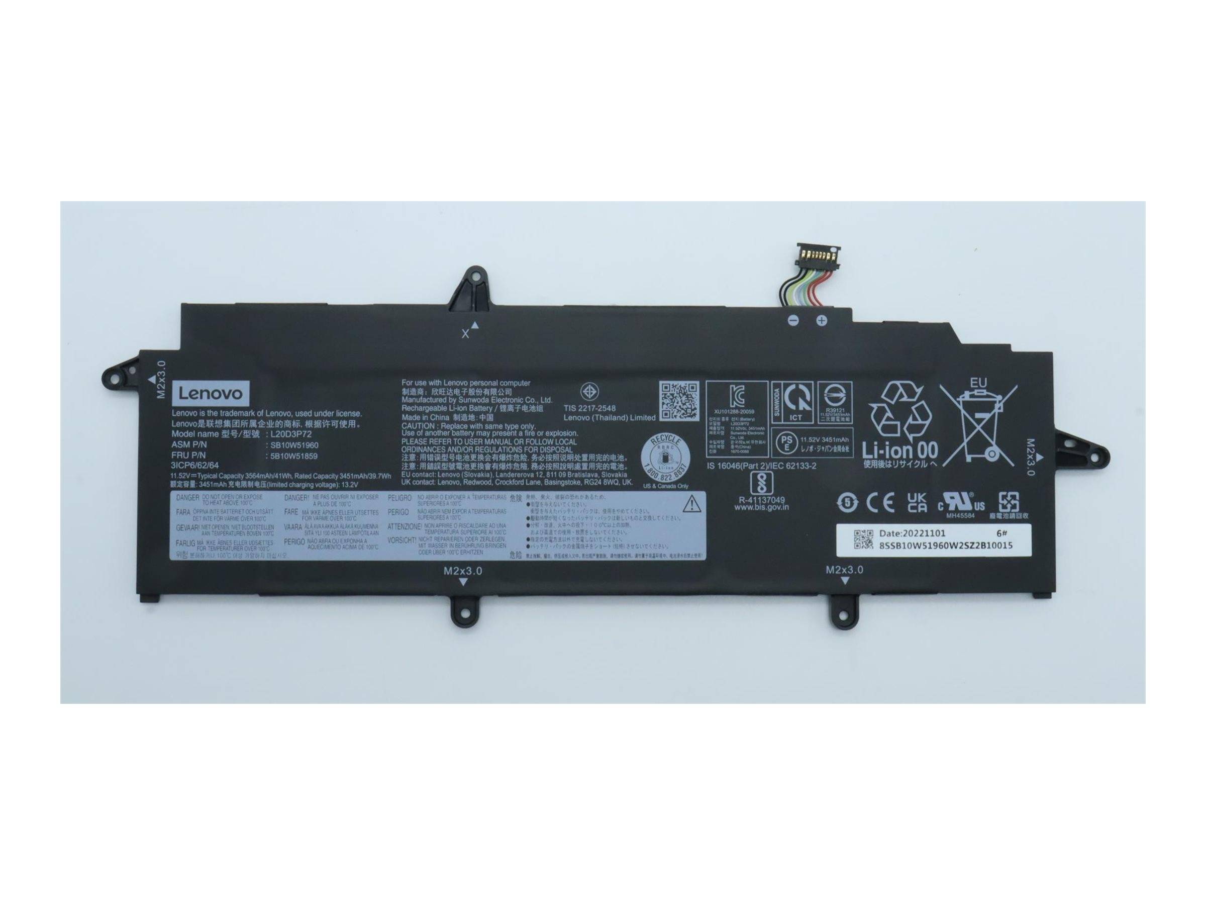 Lenovo Laptop-Batterie - Lithium-Ionen - 3 Zellen