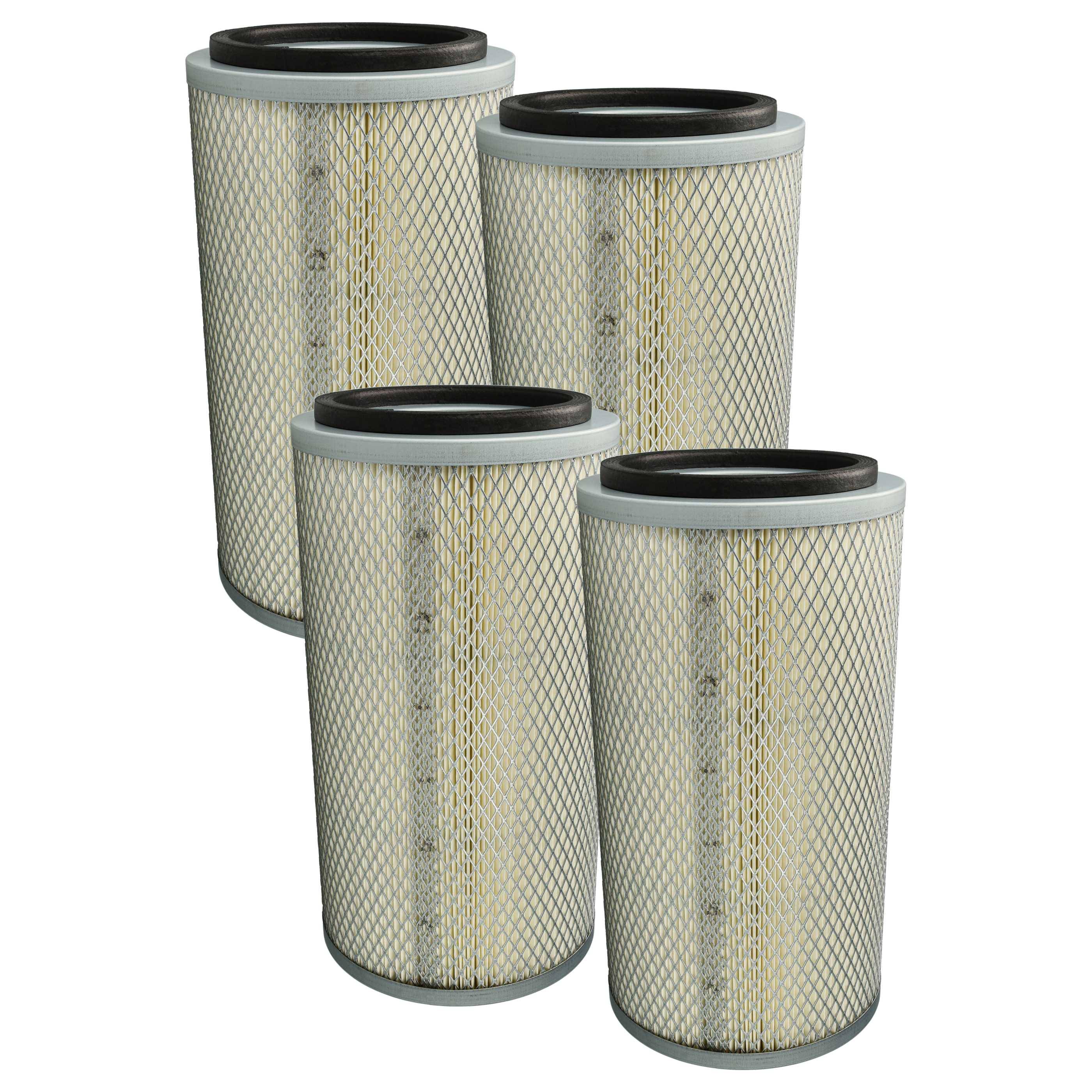vhbw 4x Filterpatrone kompatibel mit SBC 560, 990, 350, 500, 420 Sandstrahlkabine - Papier-Filter mit Maschengitterkorb