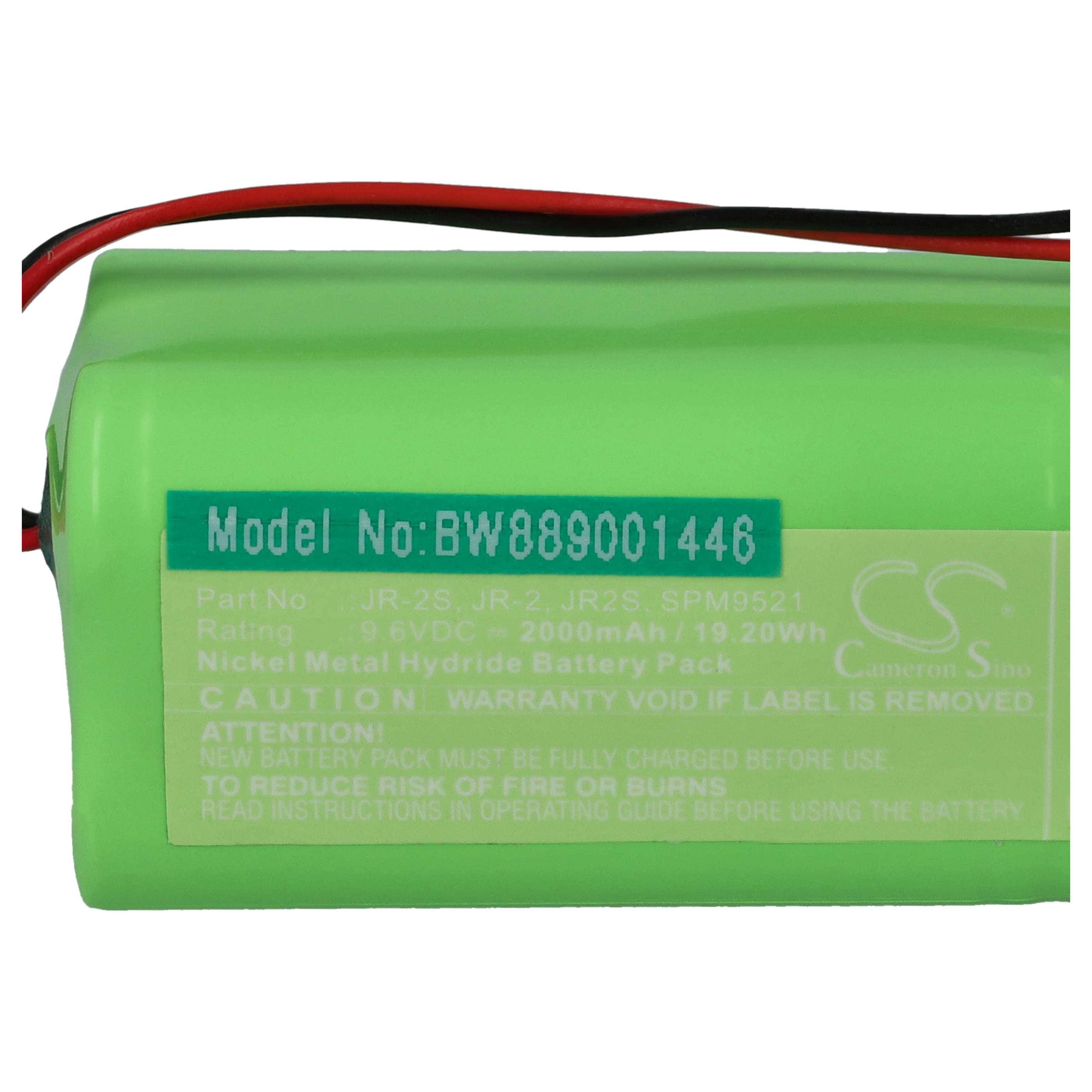 vhbw 2x Akku kompatibel mit Spektrum Older DX6, DX7 Drohne Controller (2000 mAh, 9,6 V, NiMH)