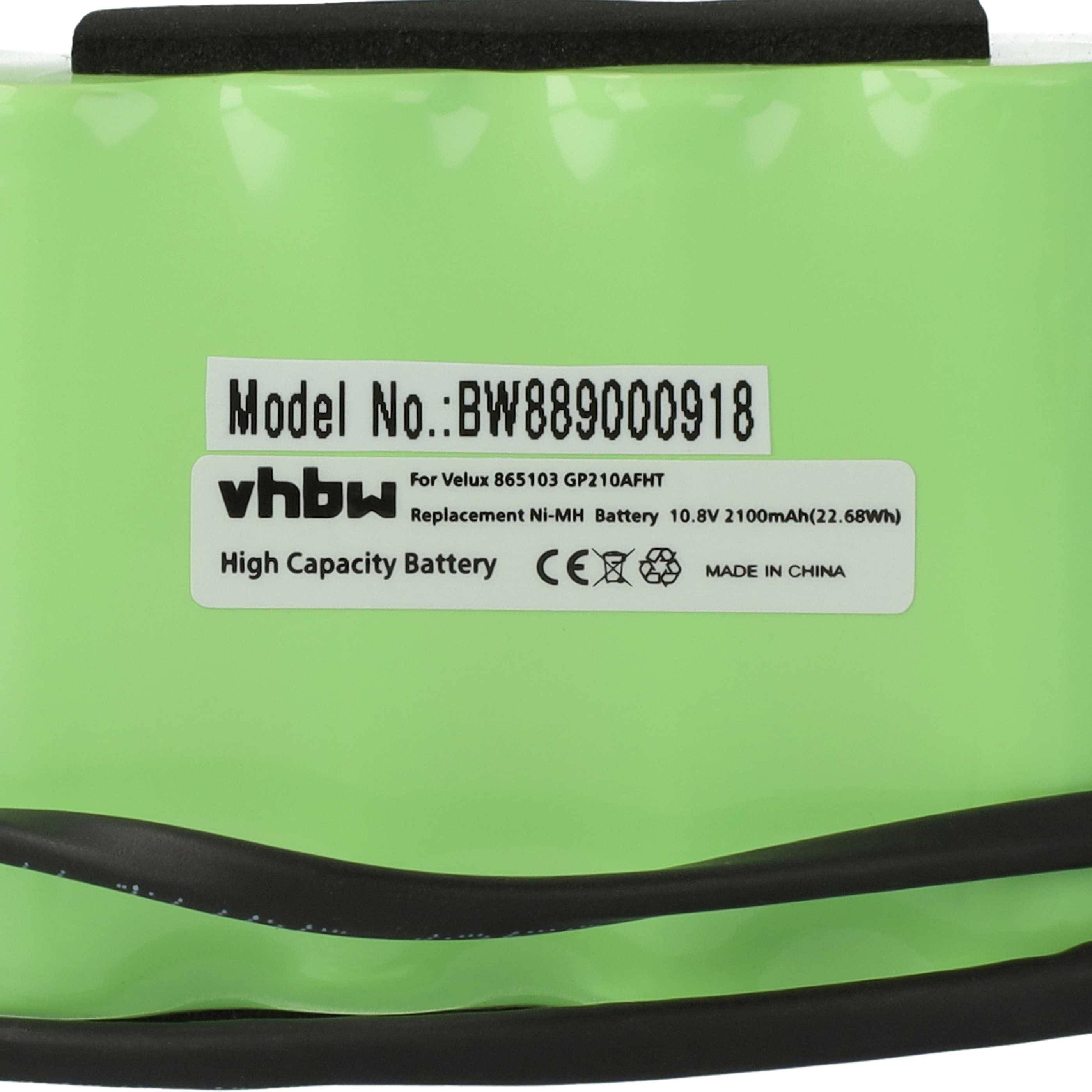 vhbw 2x Akku Ersatz für Velux GP210AFHT | 865103 für Dachfensterrollladen (2100 mAh, 10,8 V, NiMH, mit Kabel)
