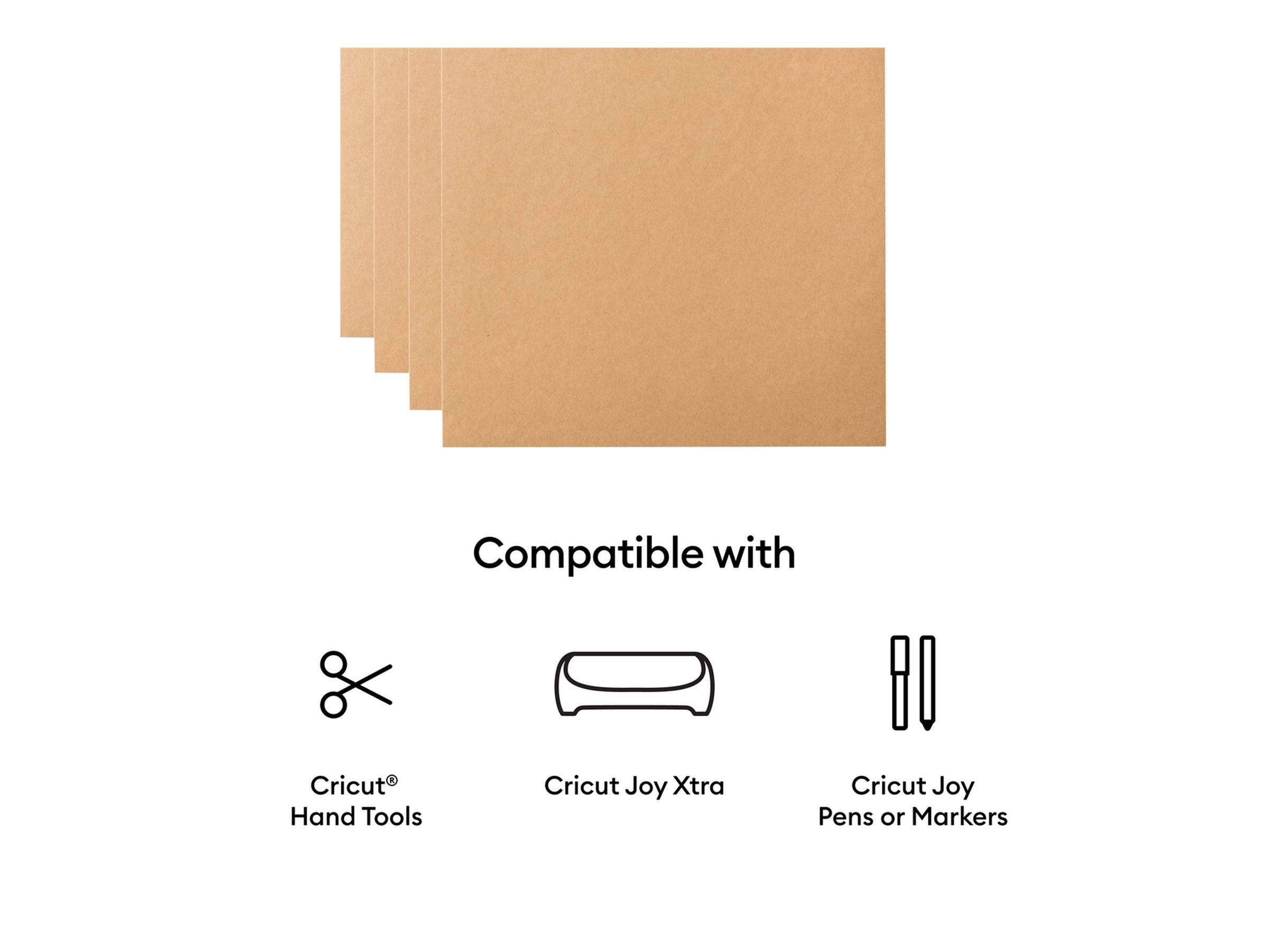 Cricut Joy Xtra Smart Label - Papier - 241 x 305 mm - Kraftbraun - Dauerhaft (Packung mit 4)