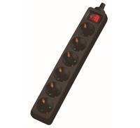 Dexlan Steckdosenleiste 6-fach, mit Schalter, Anschlussleitung 4,0 m, schwarz