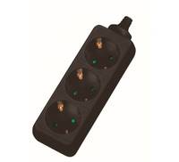 Dexlan 994905, 4 m, Drinnen, Typ F, Type F (CEE 7/4), Gerade, Schwarz