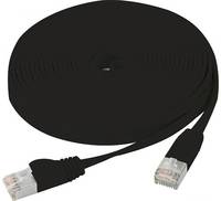 Flachband Patchkabel Cat. 6, U/FTP, mit Rastnasenschutz, schwarz, 20,0 m