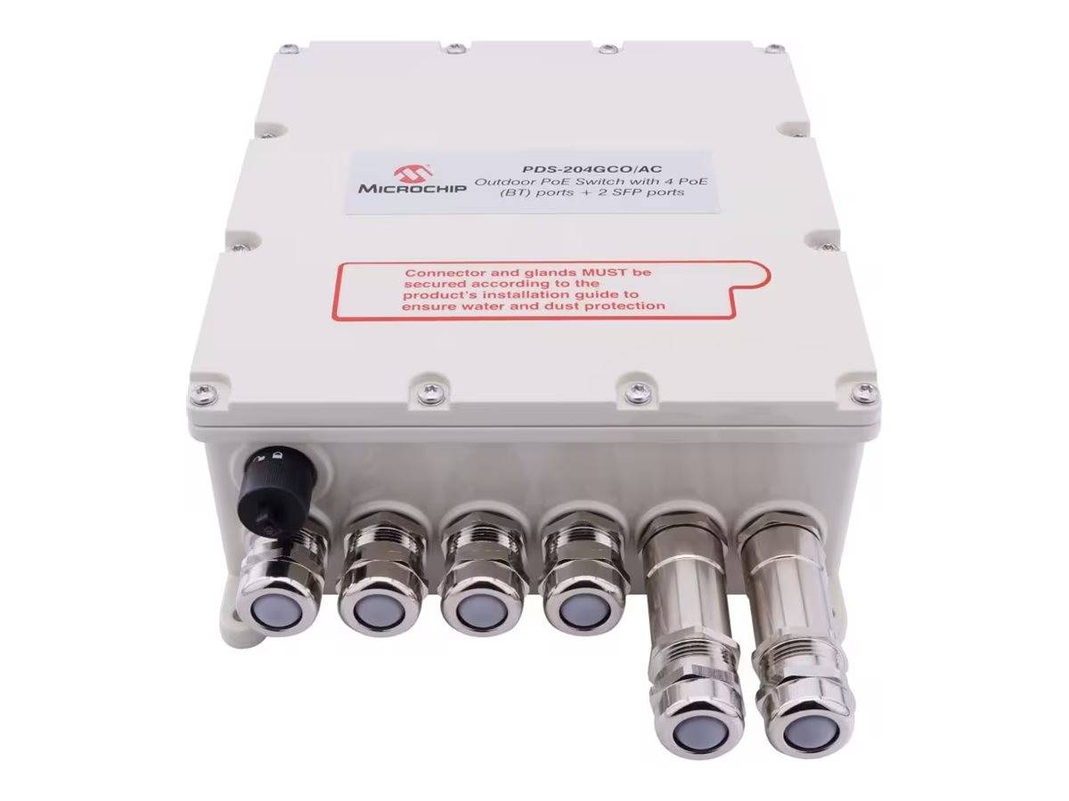 Microchip Technology Outdoor PoE Switch 4 BT ports 2 SFP - Switch - 0,1 Gbps