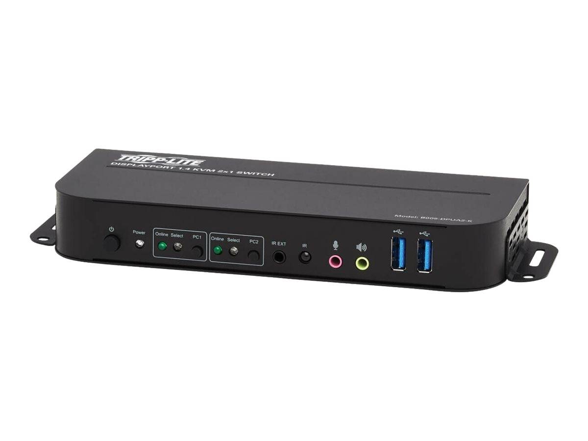 Eaton Tripp Lite series DisplayPort USB KVM Switch 2-Port 4K 60Hz HDR DP 1.4 USB Cables