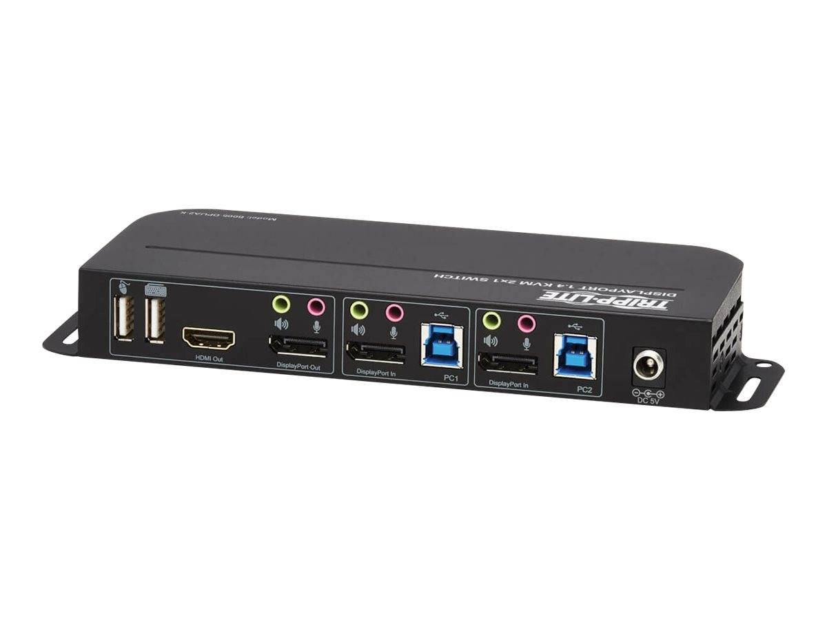 Eaton Tripp Lite series DisplayPort USB KVM Switch 2-Port 4K 60Hz HDR DP 1.4 USB Cables