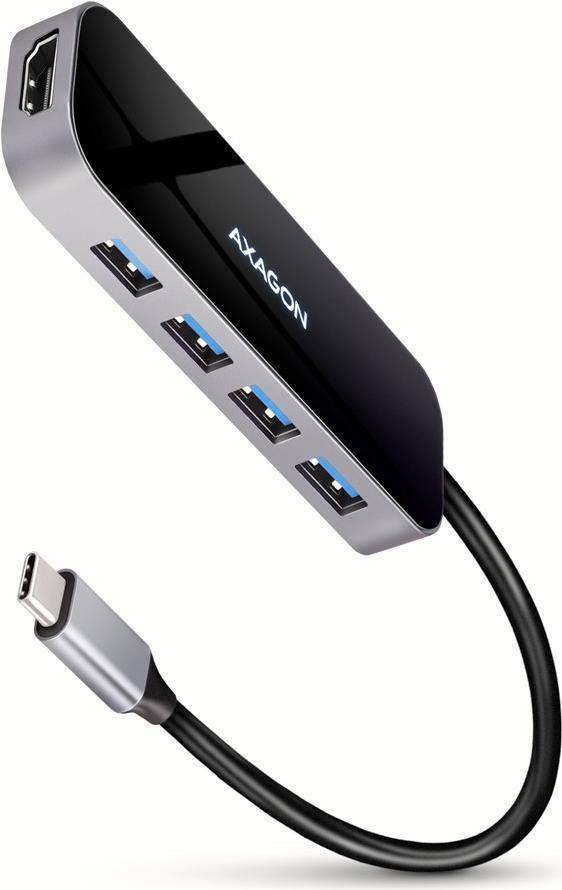 HMC-6H4A, Kabelgebunden, USB 3.2 Gen 1 (3.1 Gen 1) Type-C, 100 W, Schwarz, Grau,