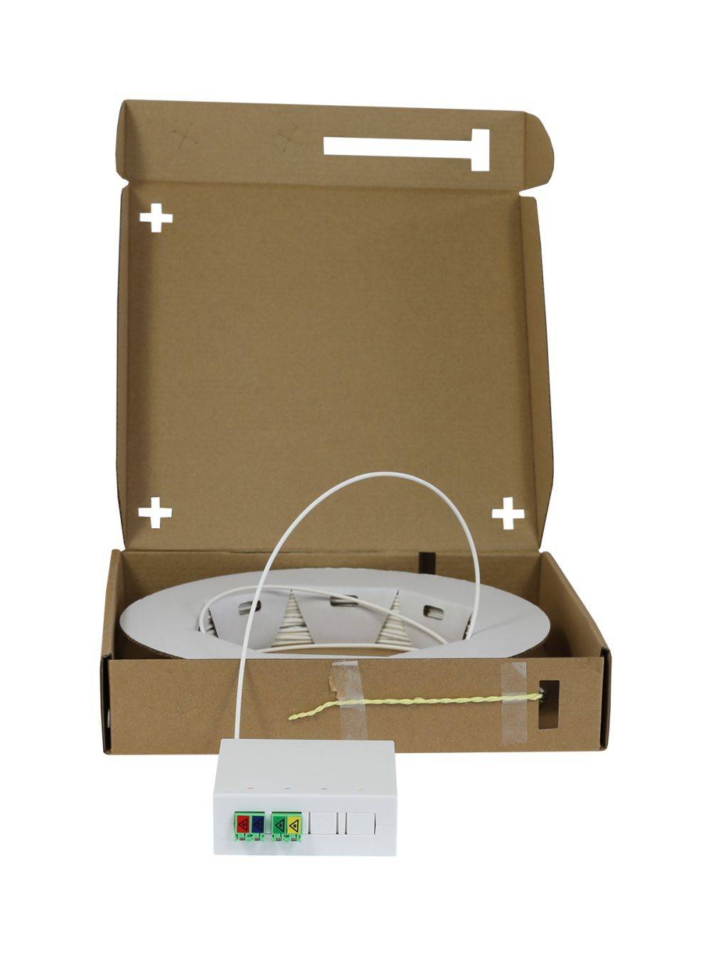 Synergy 21 FTTH Compact Box vorkonfektioniert 4xLC/APC -> open End 40m 9/125u -