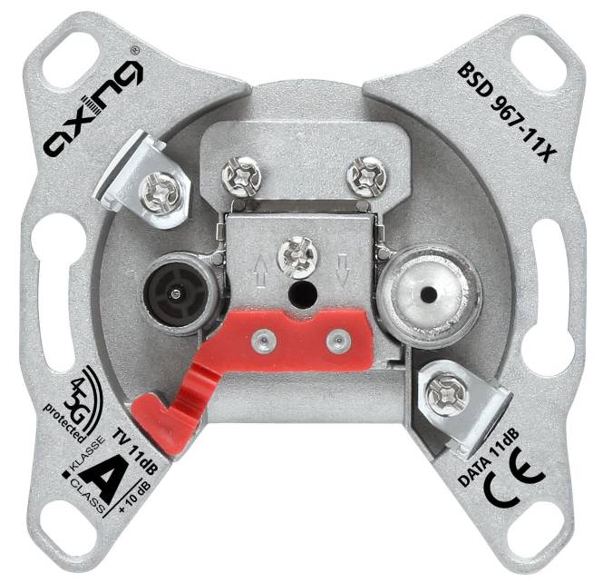 AXING Durchgangsdose BSD 967-11X Multimedia 11dB 5-1800MHz DOCSIS3.1/4.0 Install.Baumaterial