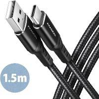 AXAGON BUCM-AM15AB USB-C zu USB-A Kabel 1.5 m USB 2.0 3A geflochten - Kabel - Di